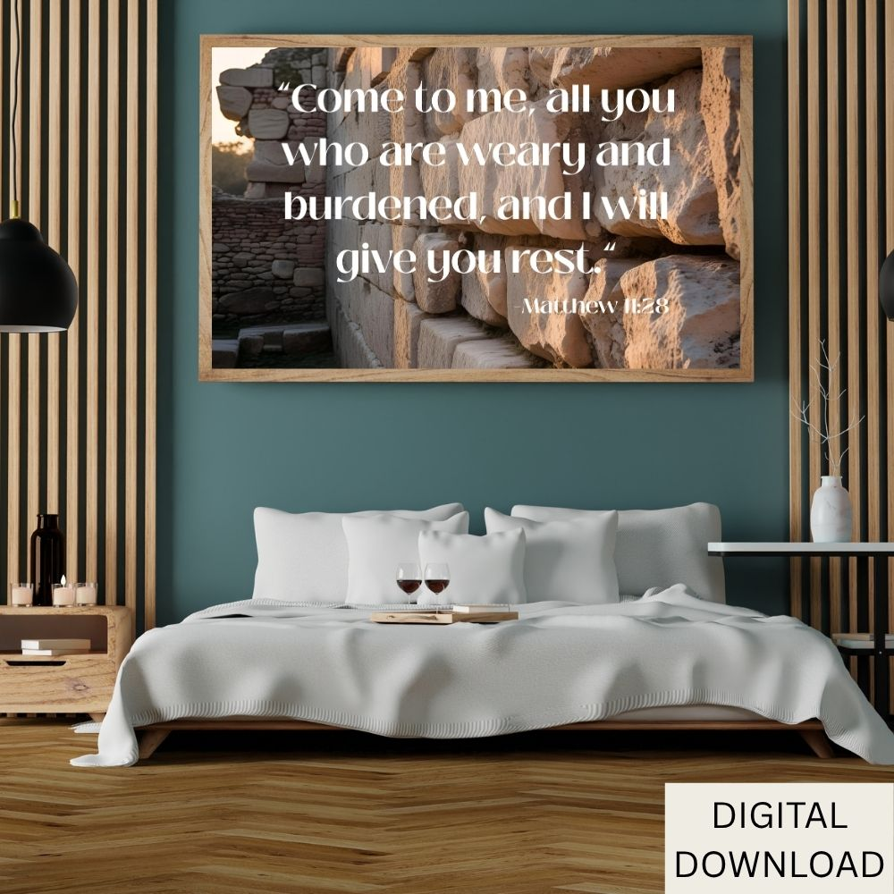 Matthew 11:28 Bible Verse Wall Art