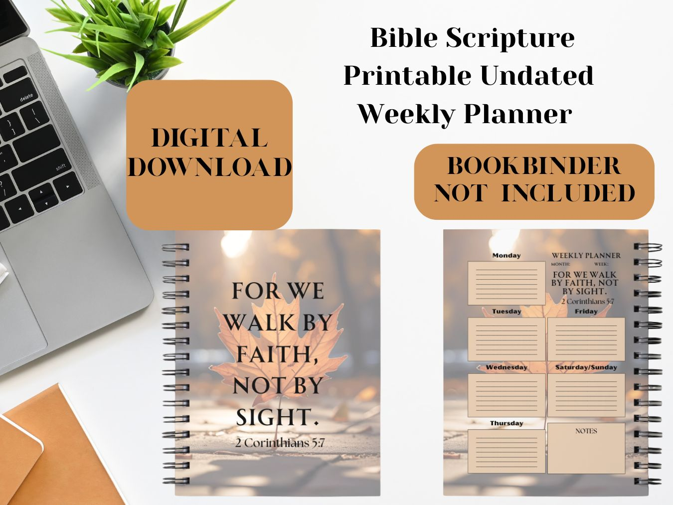 Bible Scripture Printable Undated Weekly Planner