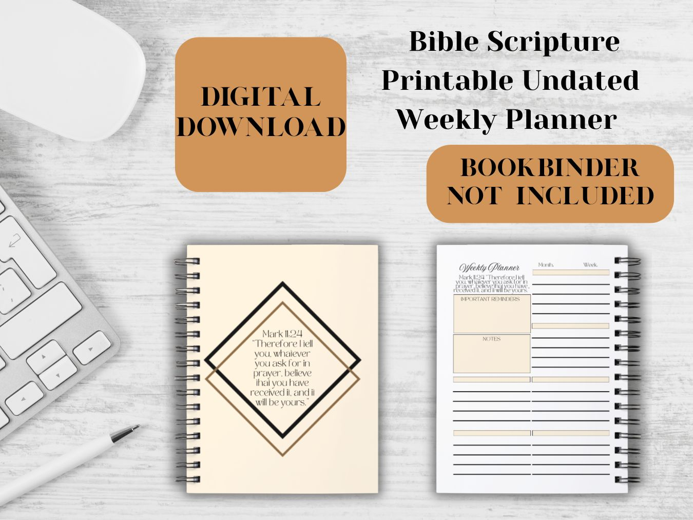 Bible Verse Printable Undated Weekly Planner