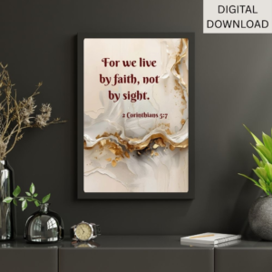 2 Corinthians 5:7 Bible Verse Wall Art Printable