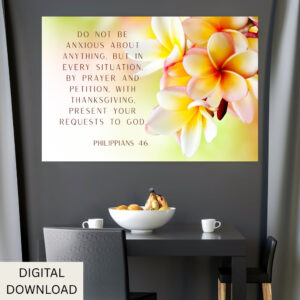 Faith Over Fear - Philippians 4:6 Bible Verse Wall Art Printable for Bold & Confident Faith