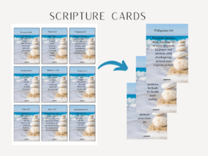 Peaceful Heart Scripture Cards 2.5x3.5in Stones Sea 36pcs