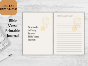 Gratitude in Every Season - Bible Verse Printable JOURNAL for Thankfulness & Joy