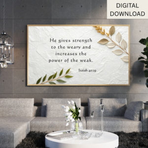 Rest & Reset – Isaiah 40:29 Bible Verse WALL ART Printable for Renewal & Trust